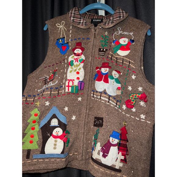 Ugly Christmas Sweater Vest Xmas Size Large - Picture 2 of 3
